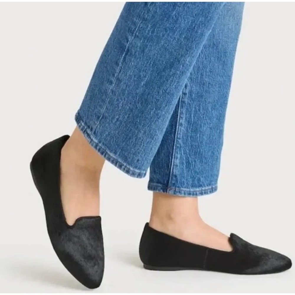 Birdies Blackbird Black Calf Hair Loafer Flats 9.5 Timeless Old Money NWOB